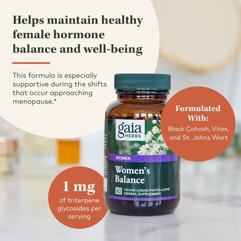 Gaia Herbs Women's Balance - Hormone Balance Support for Women - 60 Vegan Liquid Phyto-Capsules (20-Day Supply)