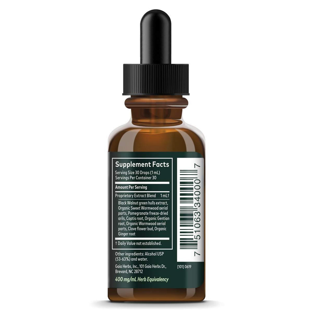 Gaia Herbs Wormwood Black Walnut Supreme 1 Fl Oz, Liquid Extract