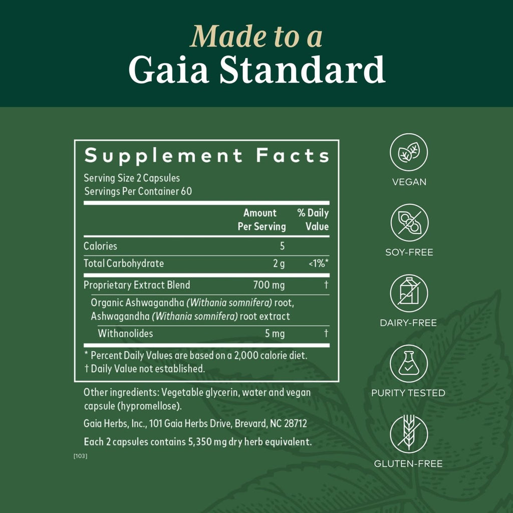 Gaia Pro Ashwagandha 700 120 Vcaps