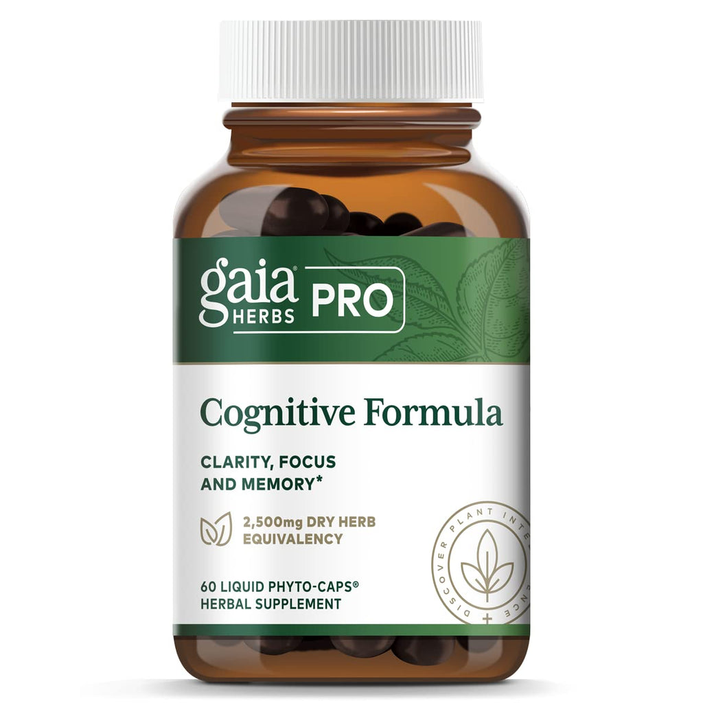 Gaia PRO Cognitive Formula - Brain Boost & Blood Flow Supplement - Provides Antioxidant Activity Support - with Rosemary, Organic Peppermint & Gotu Kola - 60 Vegan Liquid Phyto-Capsules (30 Servings)