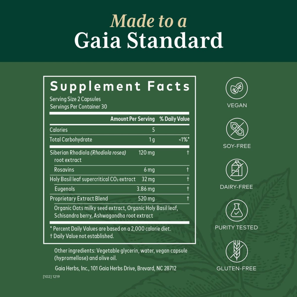 Gaia PRO Daytime HPA  - 120 Vegan Liquid Phyto-Capsules (60 Servings)