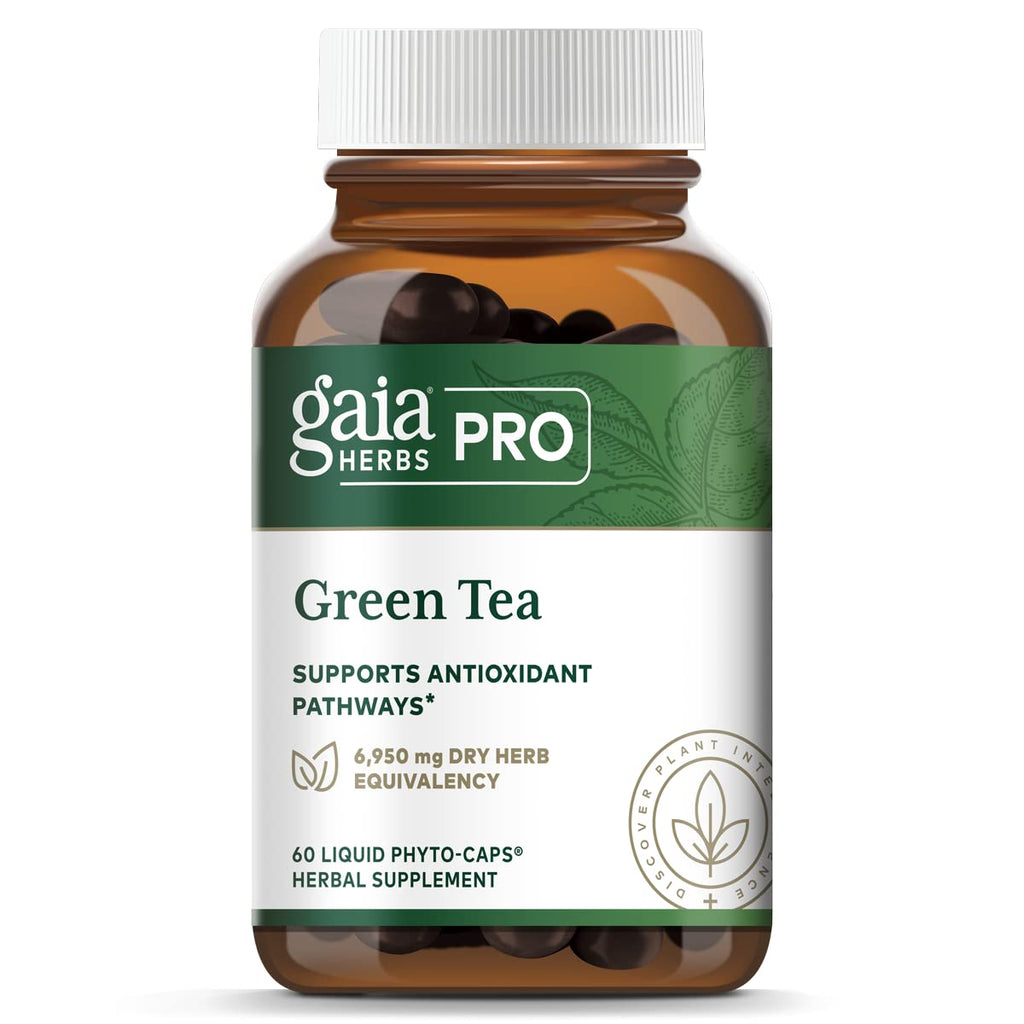 Gaia PRO Green Tea - Green Tea Herbal Supplement - with Organic Green Tea Leaf and Extract - 60 Vegan Liquid Phyto-Capsules (30 Servings)