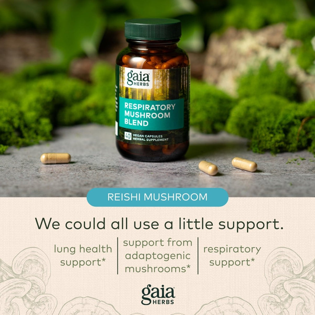Gaia Respiratory Mushroom Blend 40 Vcaps