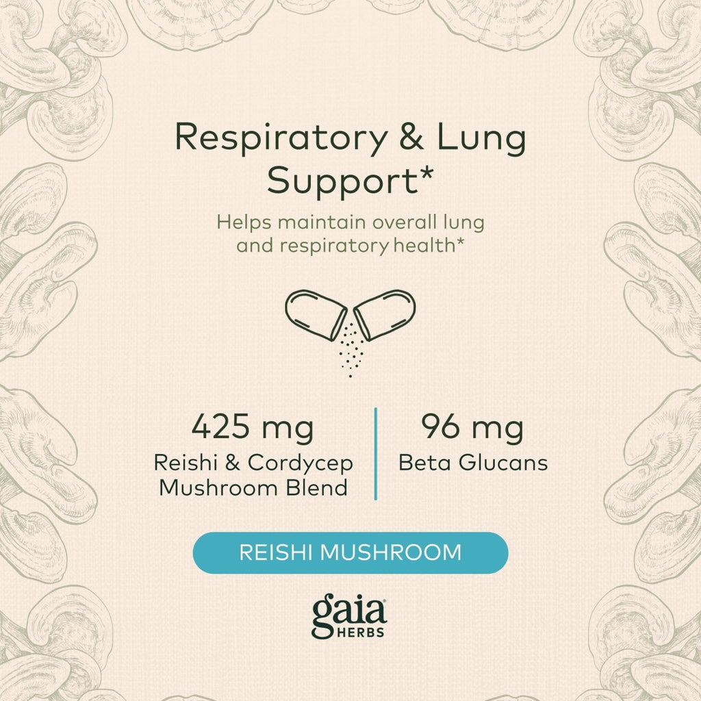 Gaia Respiratory Mushroom Blend 40 Vcaps