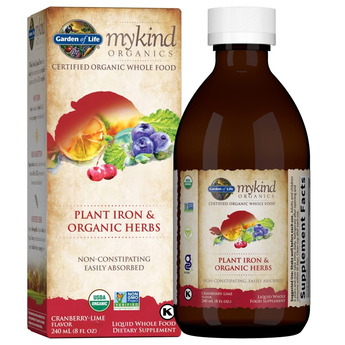Garden of Life - mykind Organics Plant Iron & Organic Herbs liquid - 8 oz.