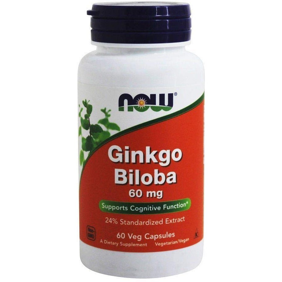 Ginkgo Biloba 60mg 24% Extract Now Foods 60 Caps