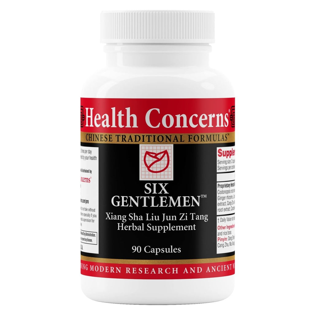 Health Concerns Six Gentlemen - Digestion Health Supplement with Ginger & Licorice Root - 90 Capsules