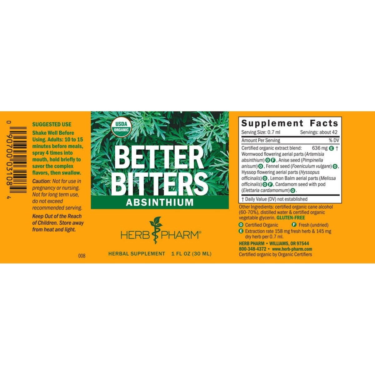 Herb Pharm Better Bitters Absinthium 1oz