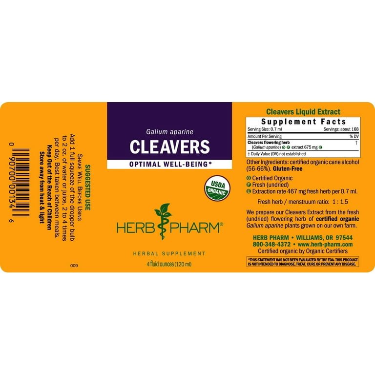 Herb Pharm Cleavers 4oz