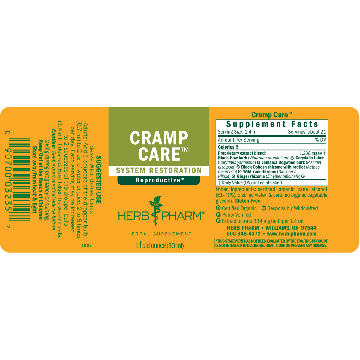 Herb Pharm Cramp Care 4oz
