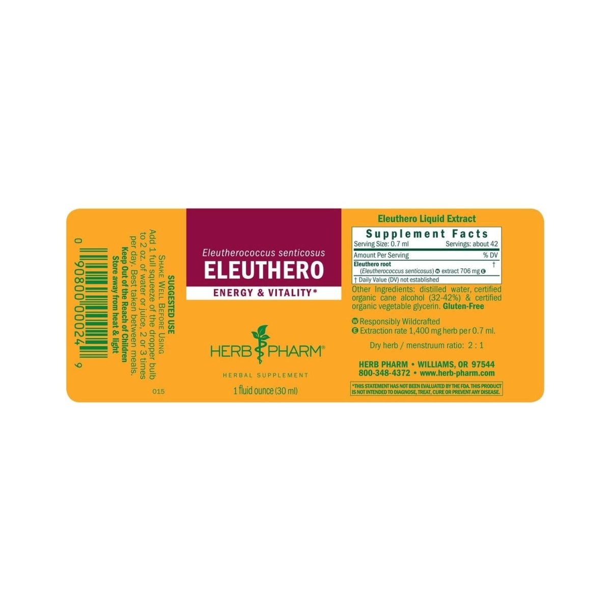 Herb Pharm Eleuthero 4oz