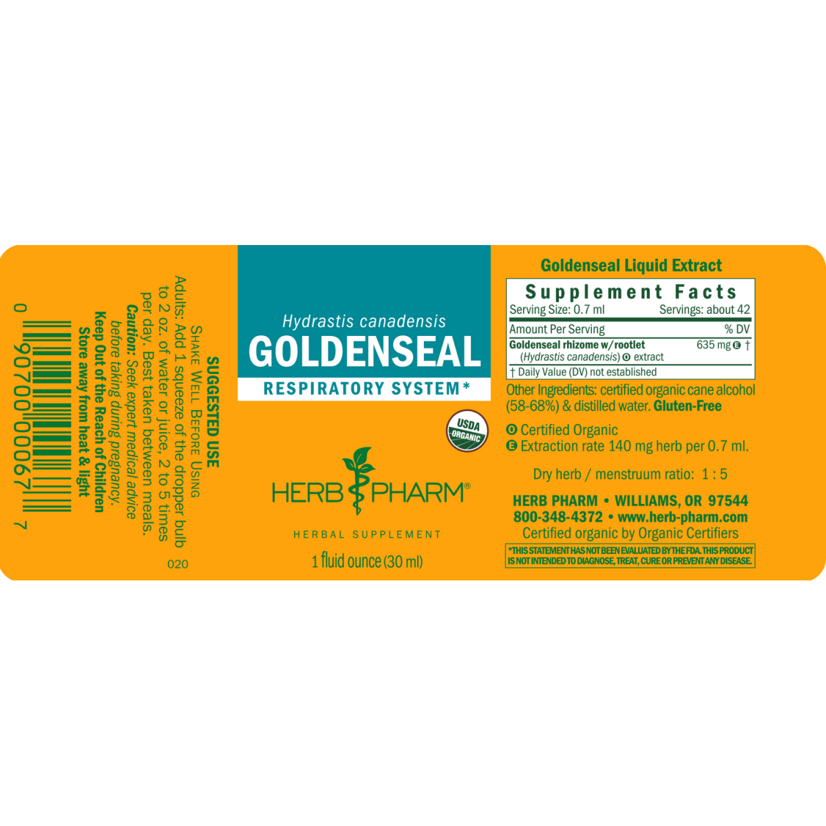Herb Pharm Goldenseal Extract 4oz