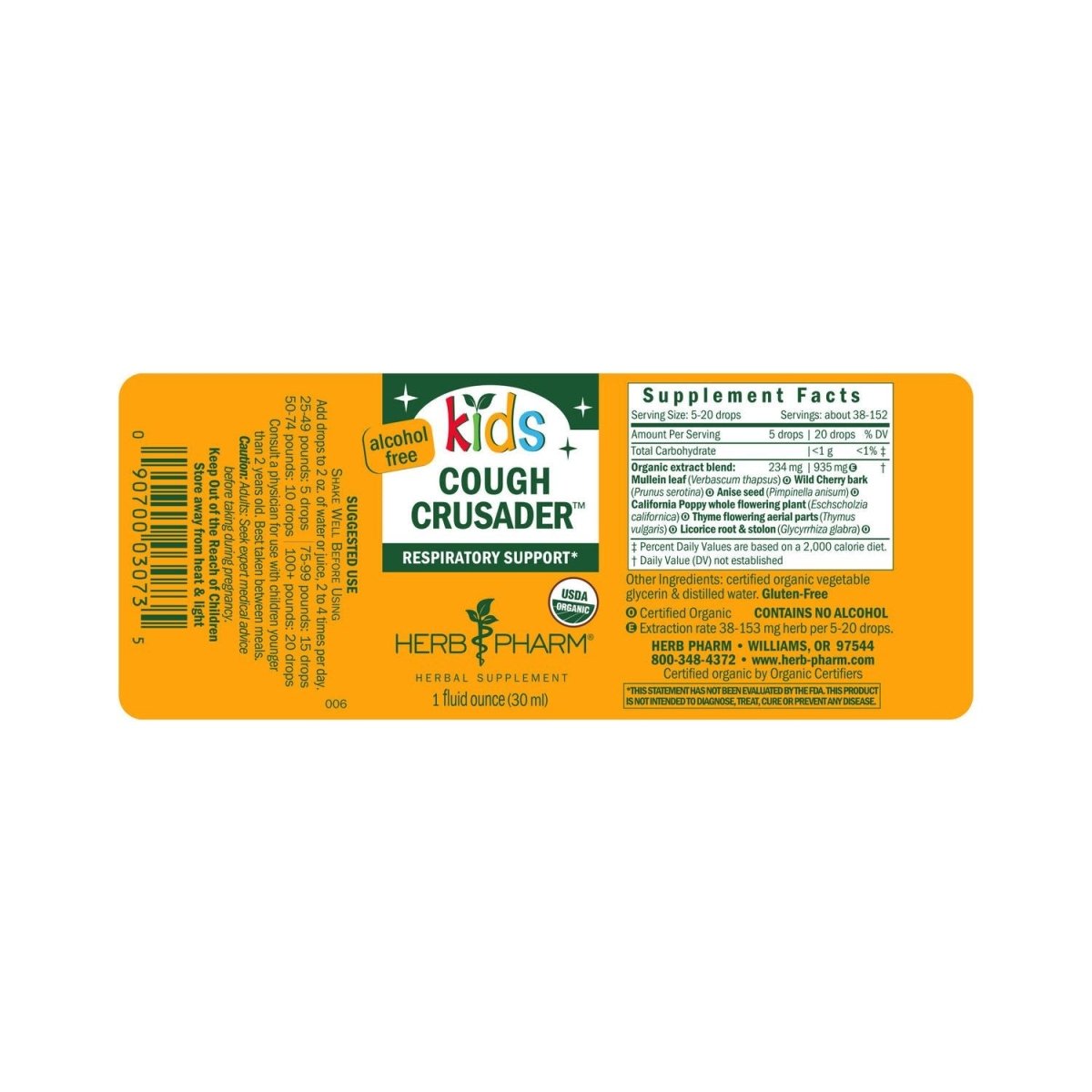 Herb Pharm Kids Cough Crusader 4oz