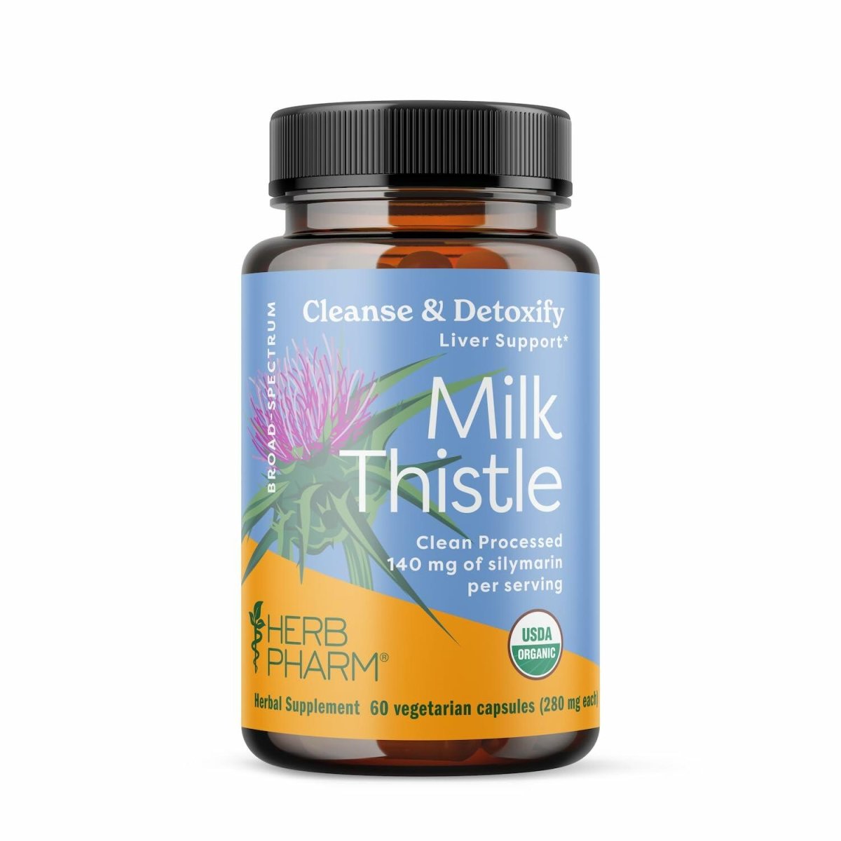 Herb Pharm Milk Thistle Seed Extract w/140 mg Silymarin for Liver Support - 60 Vegetarian Capsules