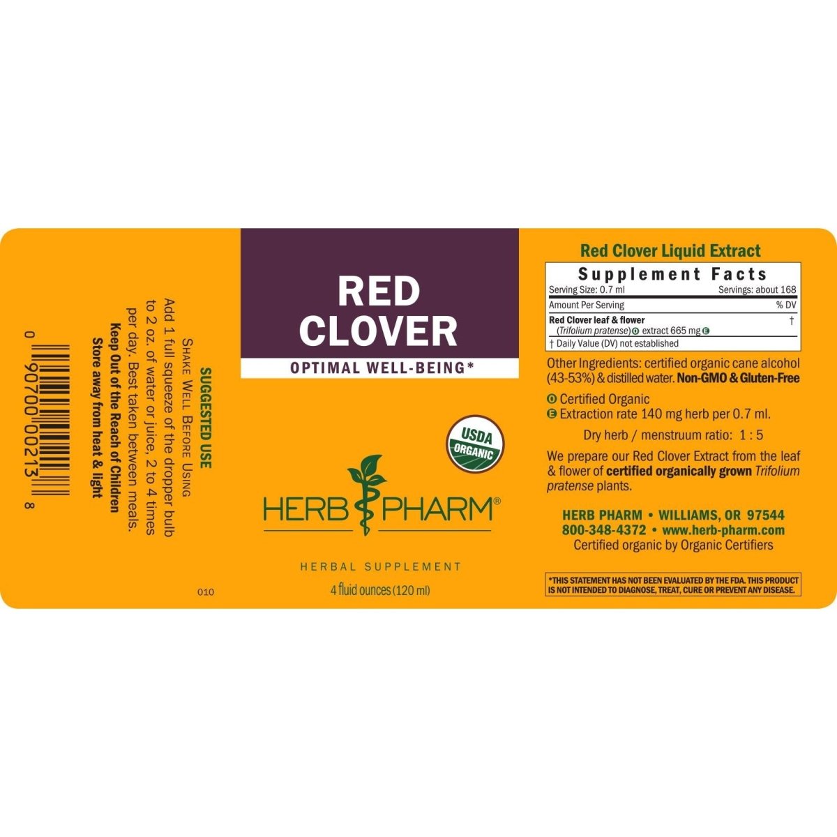 Herb Pharm Red Clover 4 oz
