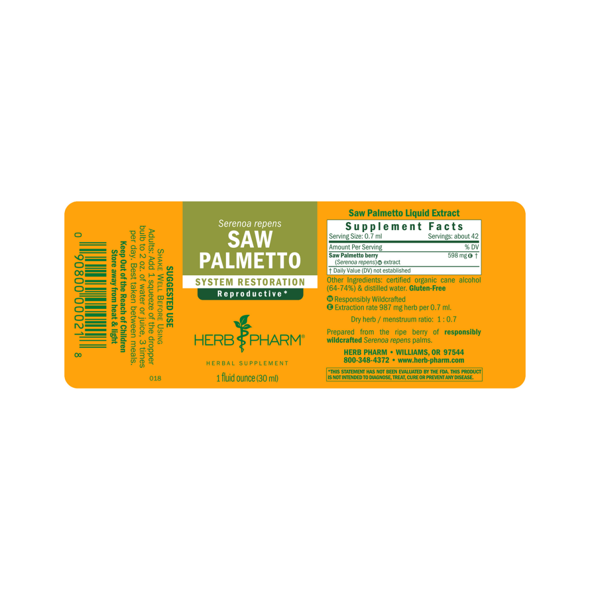 Herb Pharm Saw Palmetto 1oz