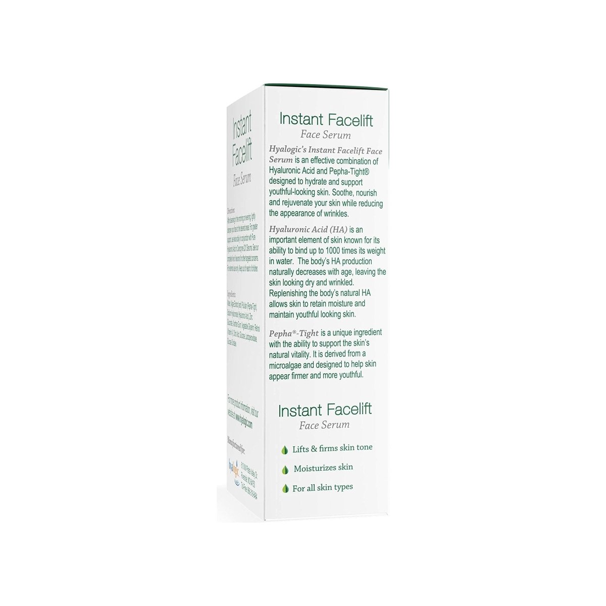 Hyalogic - Episilk Instant Facelift Face Serum with Hyaluronic Acid & Pepha-Tight - 1 fl. oz.