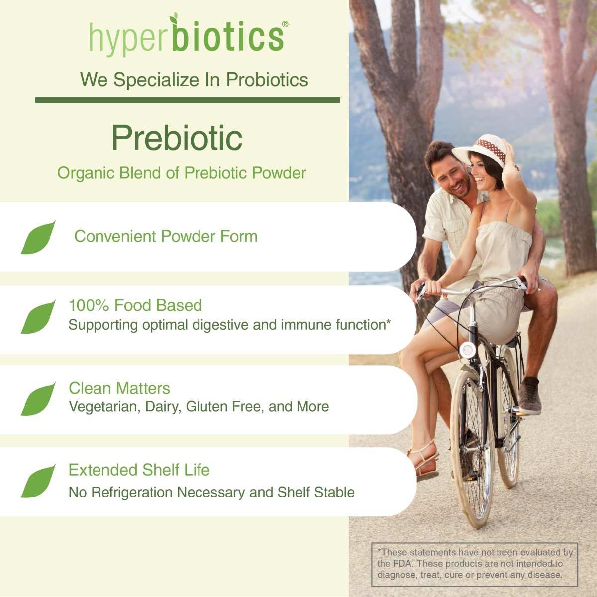 Hyperbiotics - 100% Food Based Prebiotic Powder - 13.23 oz.