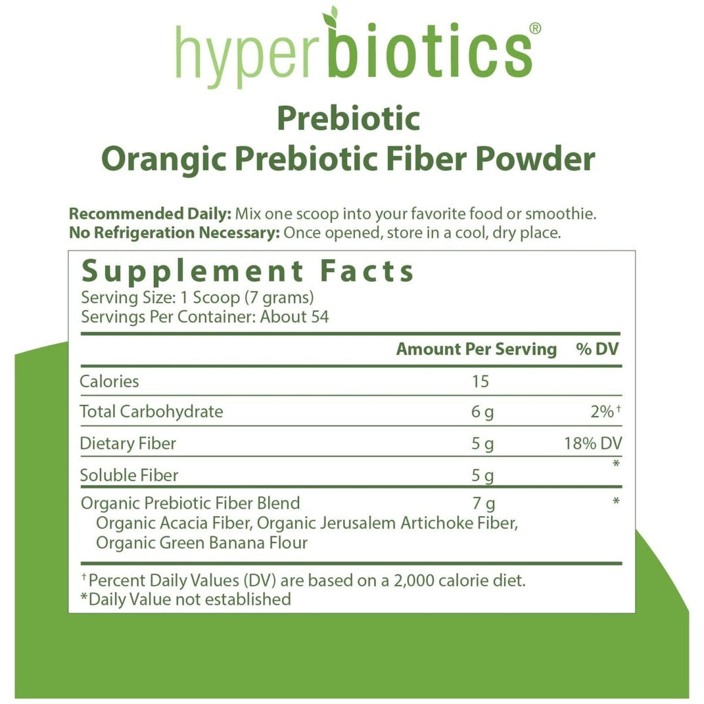 Hyperbiotics - 100% Food Based Prebiotic Powder - 13.23 oz.