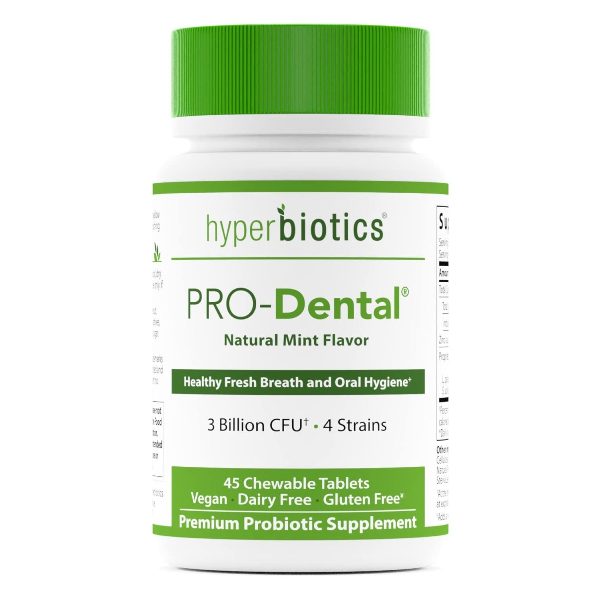Hyperbiotics PRO-Dental Mint 45 Chewable Tablets
