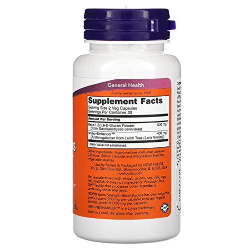 Now Foods Beta-Glucans with ImmunEnhancer 250mg - 60 Vcaps 3 Pack