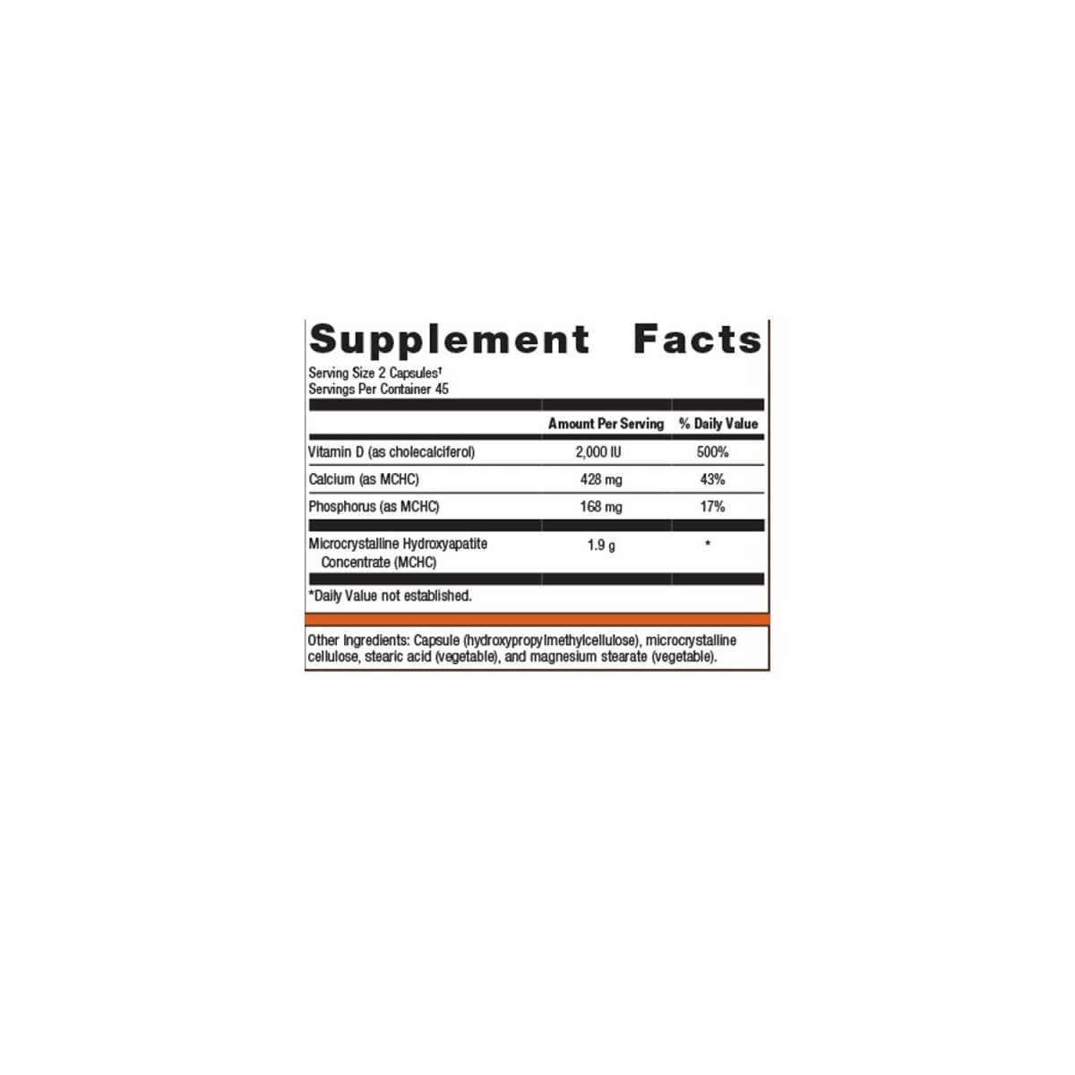 Metagenics Bone Builder Forte Capsules with Calcium, Phosphorus and Vitamin D 2000 IU to Help Maintain Healthy Bone Density - 45 Servings