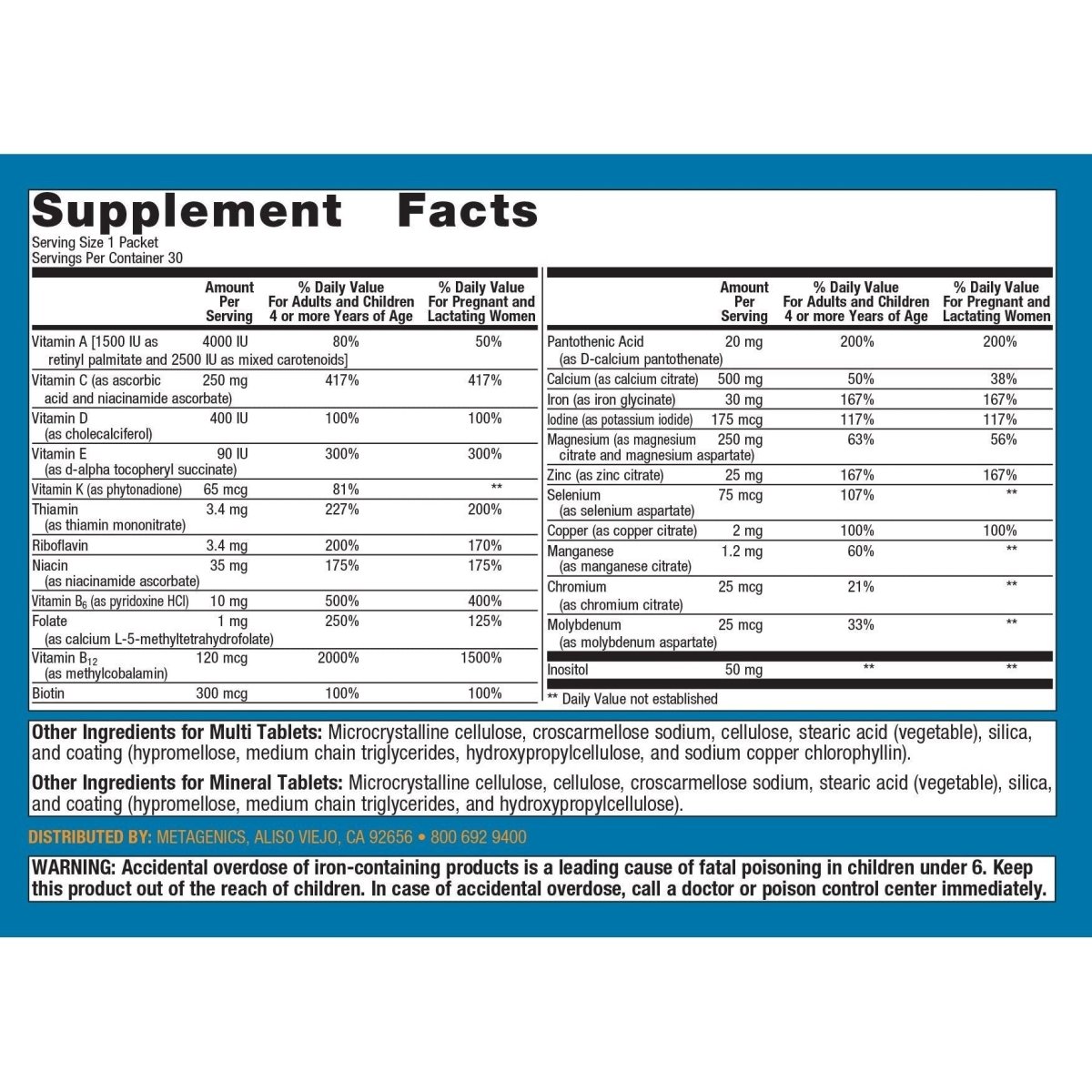 Metagenics - Fem Prenatal, 30 Count