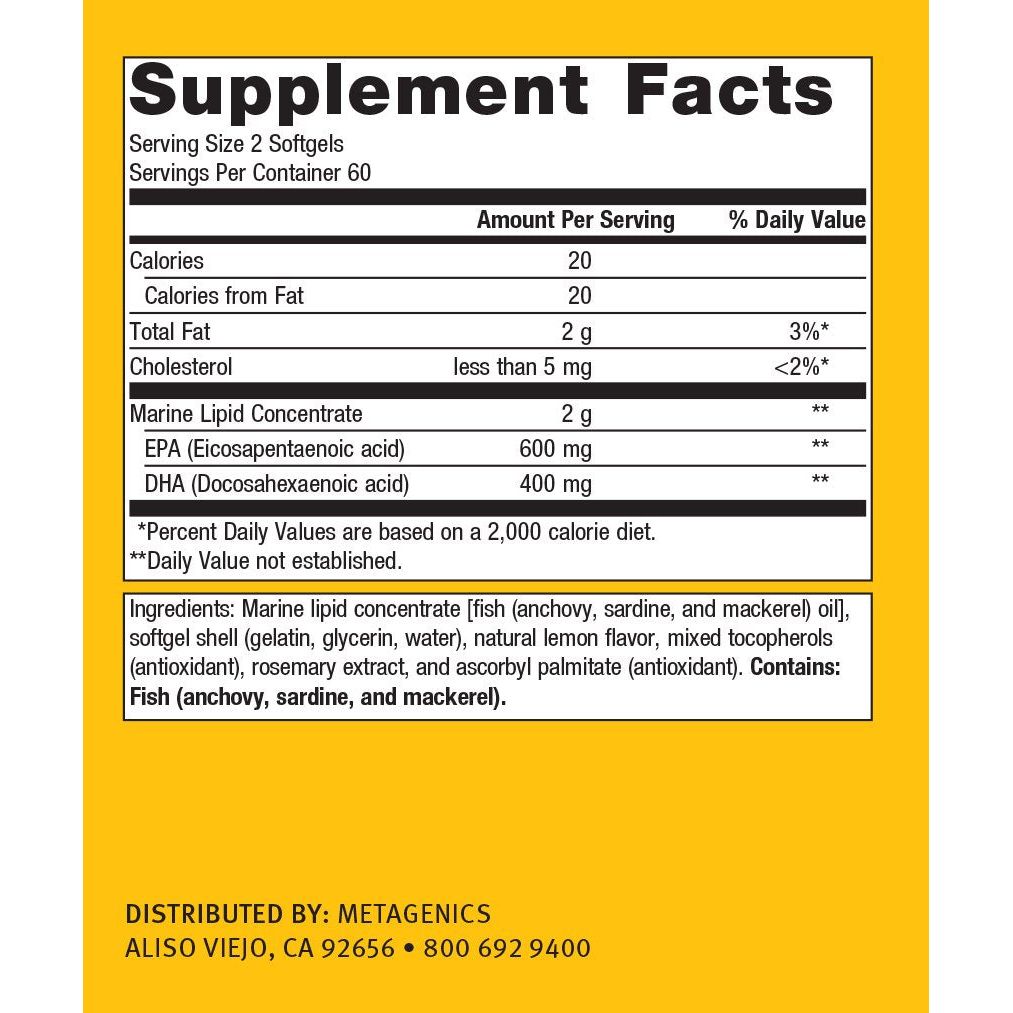 Metagenics OmegaGenics EPA-DHA 500mg - 120 Count