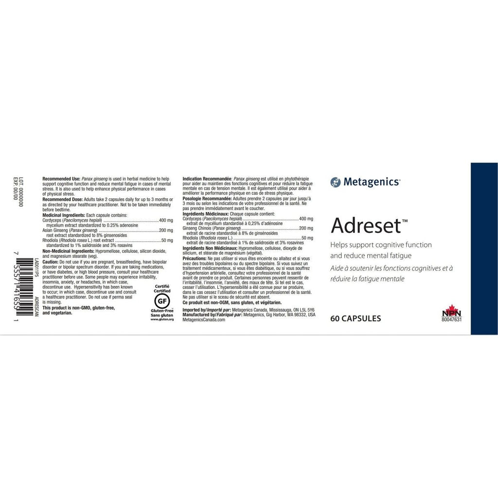Metagenics Adreset - 60 Capsules