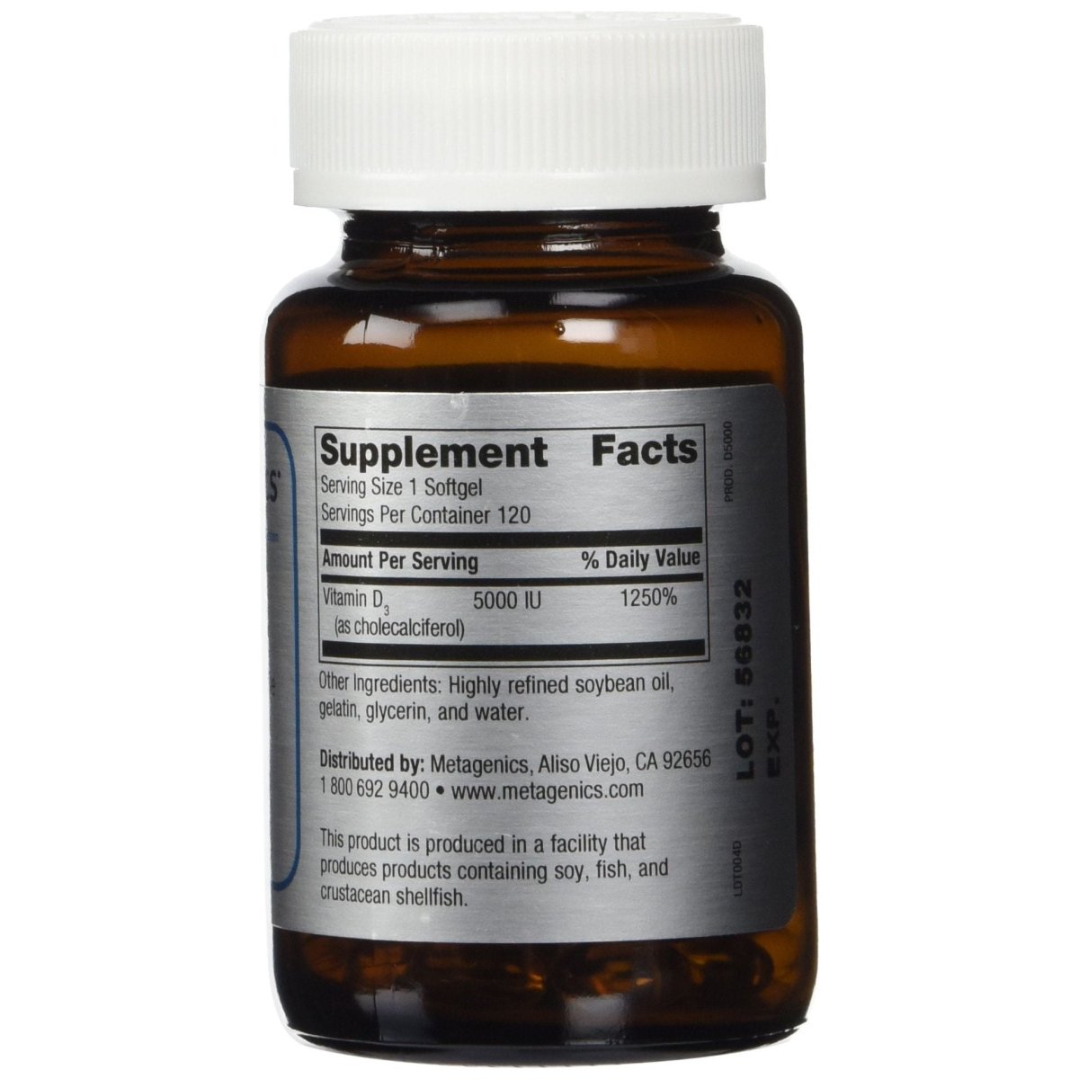 Metagenics, D3 5000, 120 Softgels