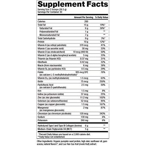 Metagenics Ketogenic Featuring MCT, Pumpkin Seed Protein, and Gum Acacia ? Vanilla Flavor, 30 Servings