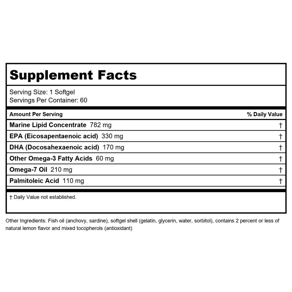 Metagenics - OmegaGenics Mega 10 Omega 7 + 3 Combination - 60 Softgels- 2 Pack