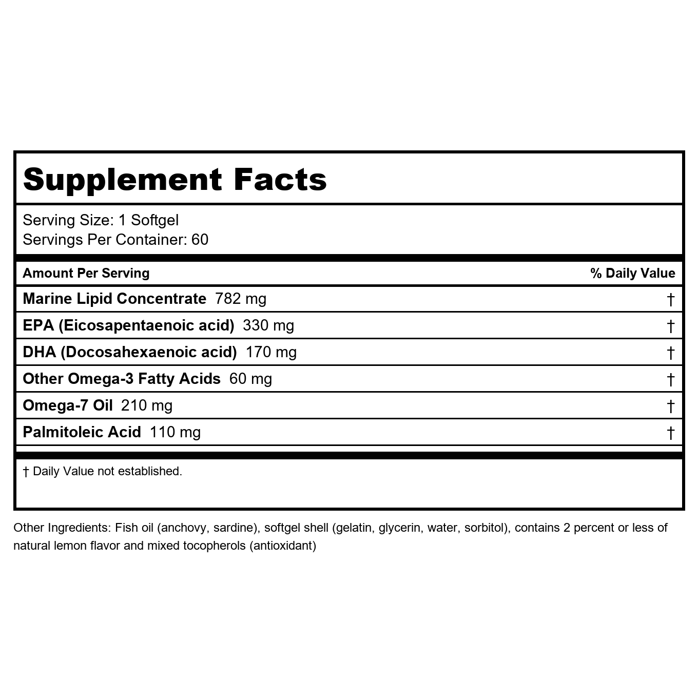 Metagenics - OmegaGenics Mega 10 Omega 7 + 3 Combination - 60 Softgels- 2 Pack
