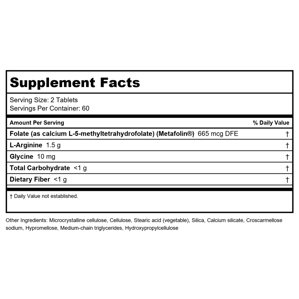Arginine Plus 120 tabs (Formerly Arginine Plus + Actifolate) - Metagenics