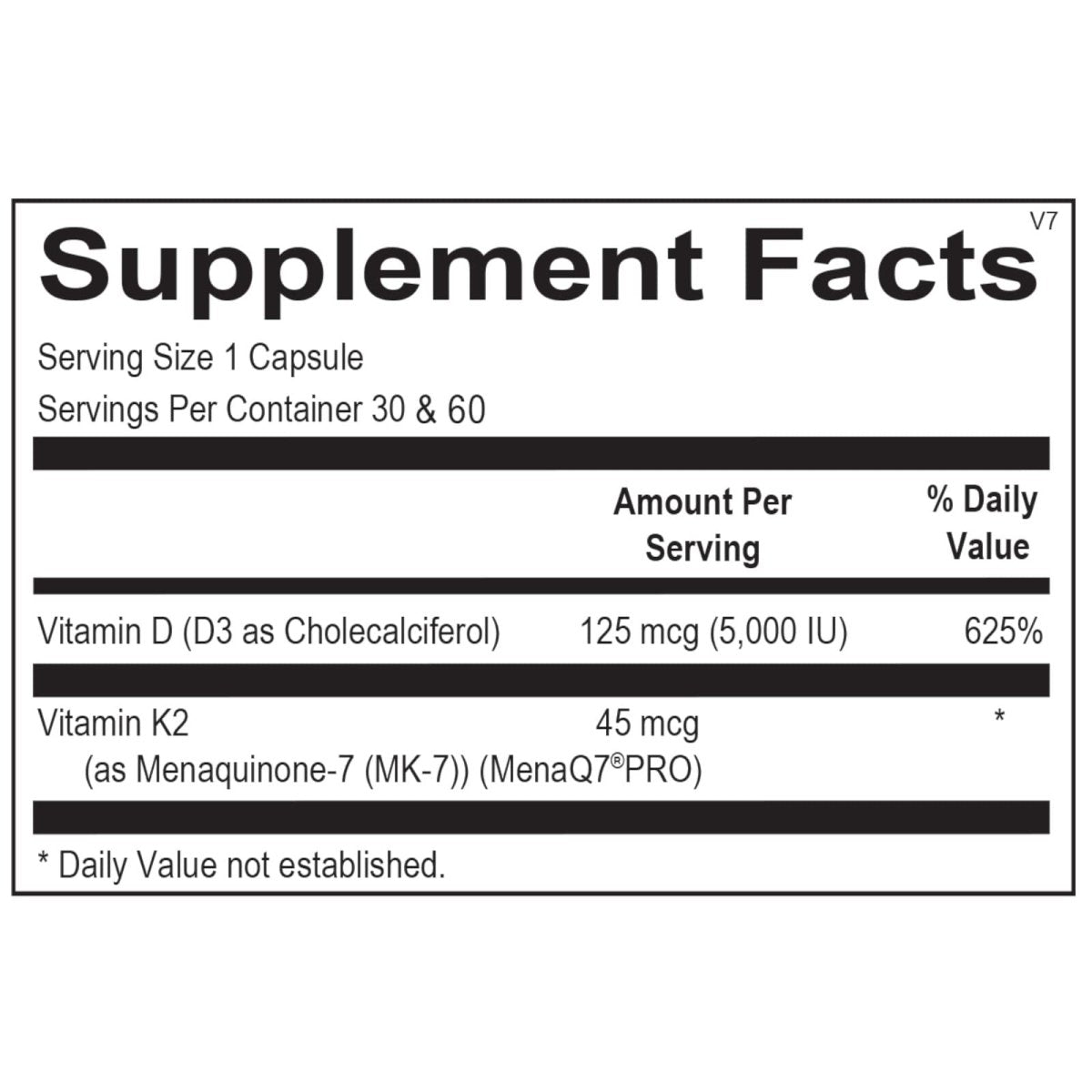 Ortho Molecular Products, Vitamin K2 with D3 60 caps