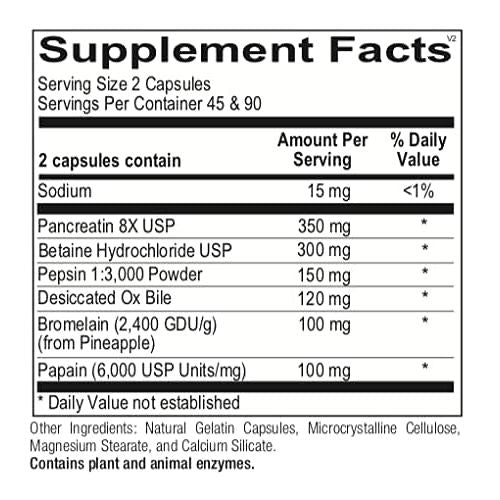 Ortho Molecular Product Ortho Digestzyme - Advanced Digestive Enzyme Support - 180 Capsules