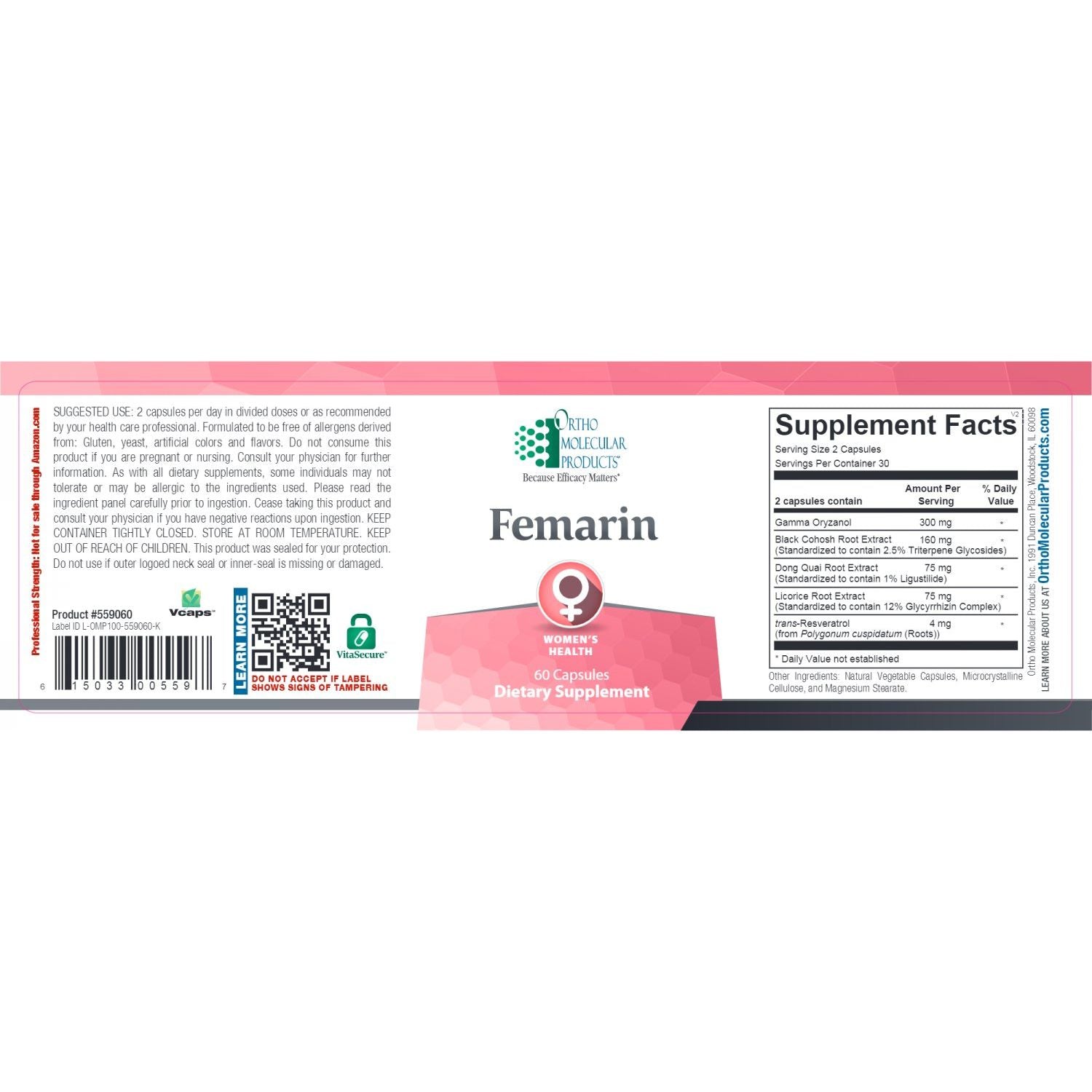 Ortho Molecular - Femarin - 60 Capsules