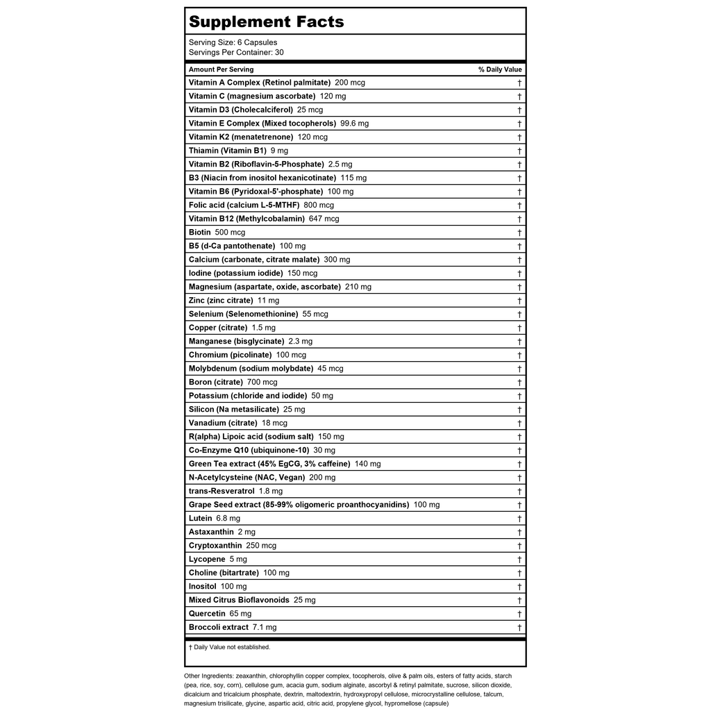 Ortho-Core, Advanced Multivitamin/Mineral Formula, 180 Capsules by Advanced Orthomolecular Research AOR
