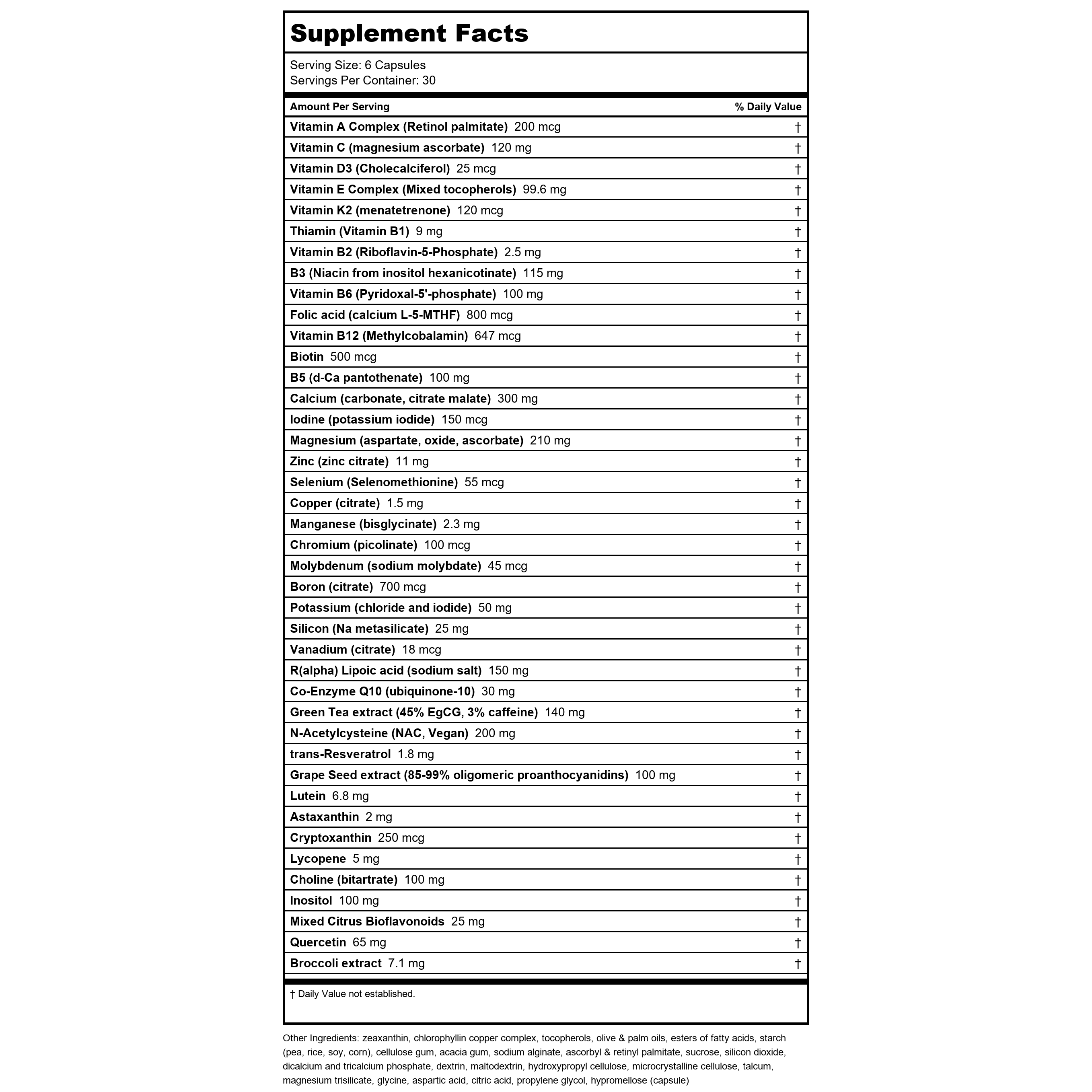 Ortho-Core, Advanced Multivitamin/Mineral Formula, 180 Capsules by Advanced Orthomolecular Research AOR