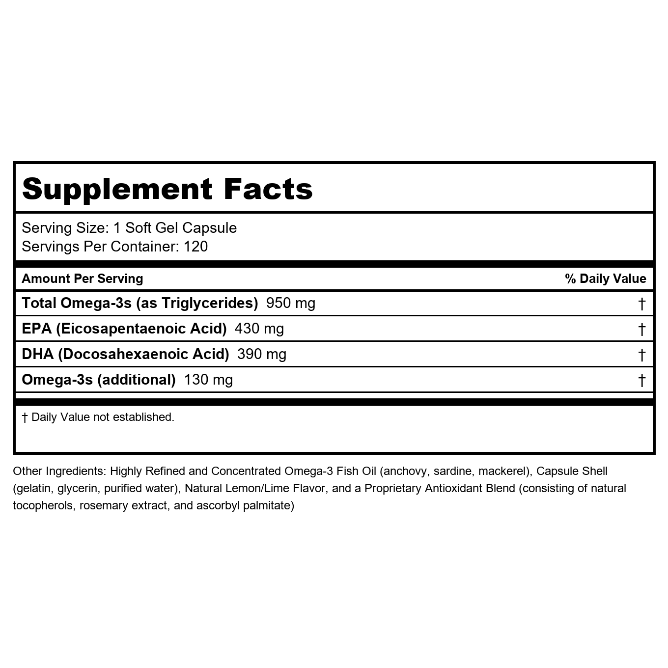 Orthomega 820 Capsules - New Formulation - 60 Softgel Capsules