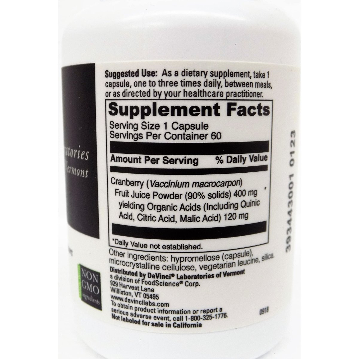 Davinci - Cranberry 400mg, 60 capsules [Health and Beauty]