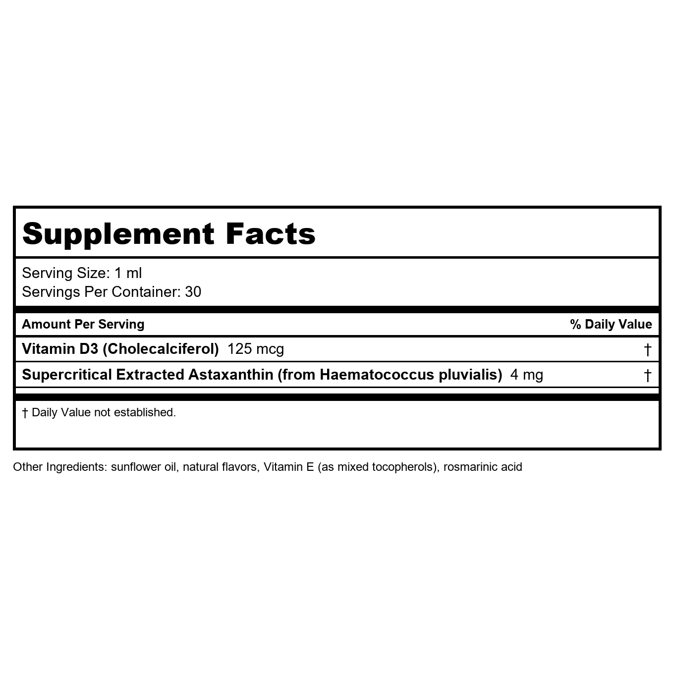 Davinci Laboratories Astaxanthin D3 Liquid - 1 fl oz