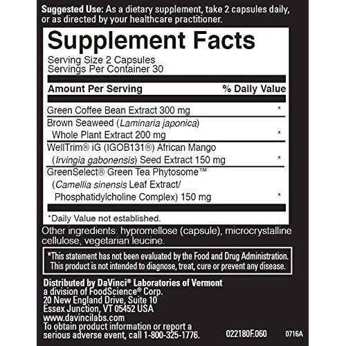 Adipo-Leptin Benefits - 60 Vegetarian Capsules by Davinci Labs