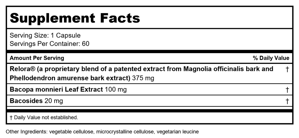 Davinci Labs - Relora with Bacopa 60 vcaps by Unknown