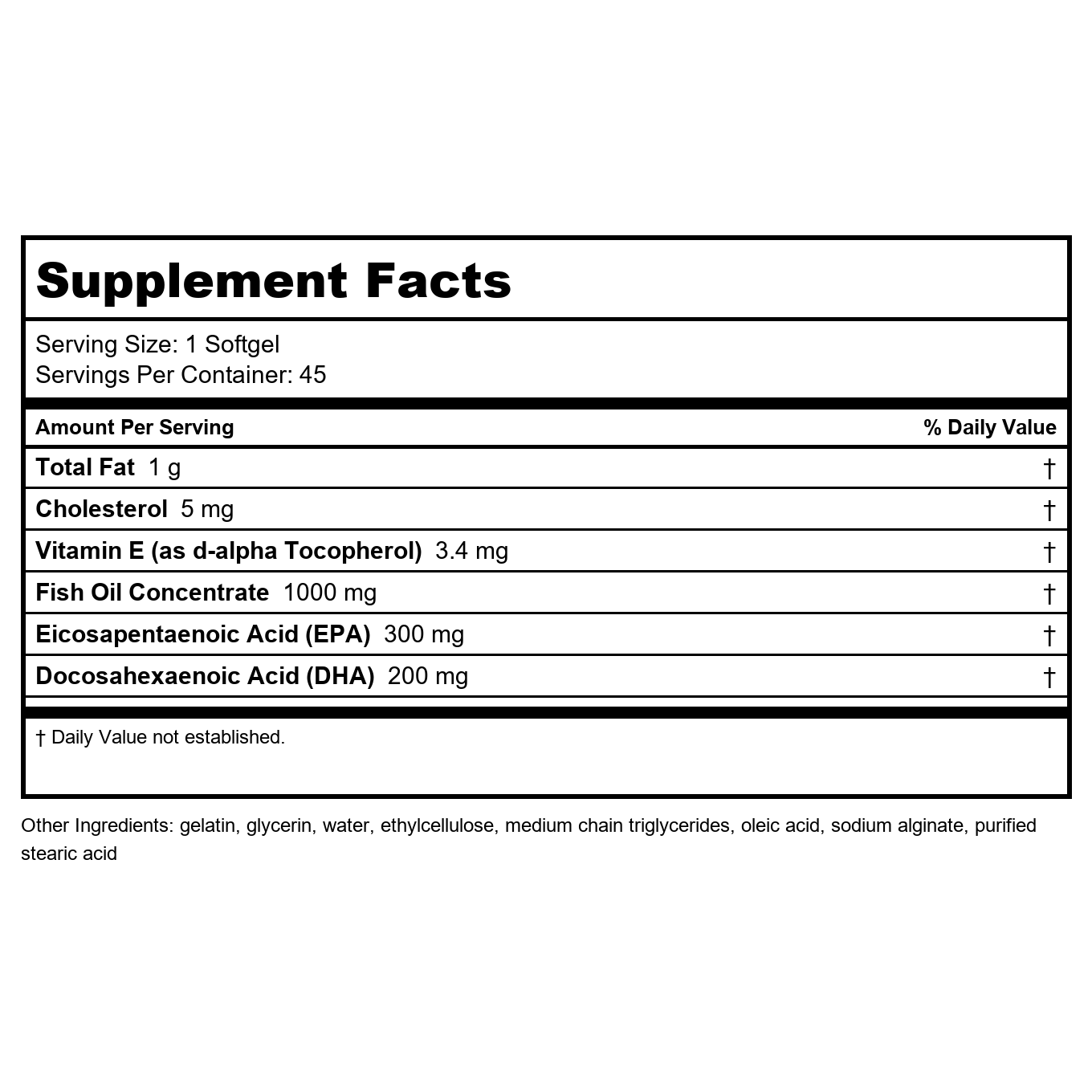 Omega-3 1000 90 SoftGels - DaVinci Laboratories
