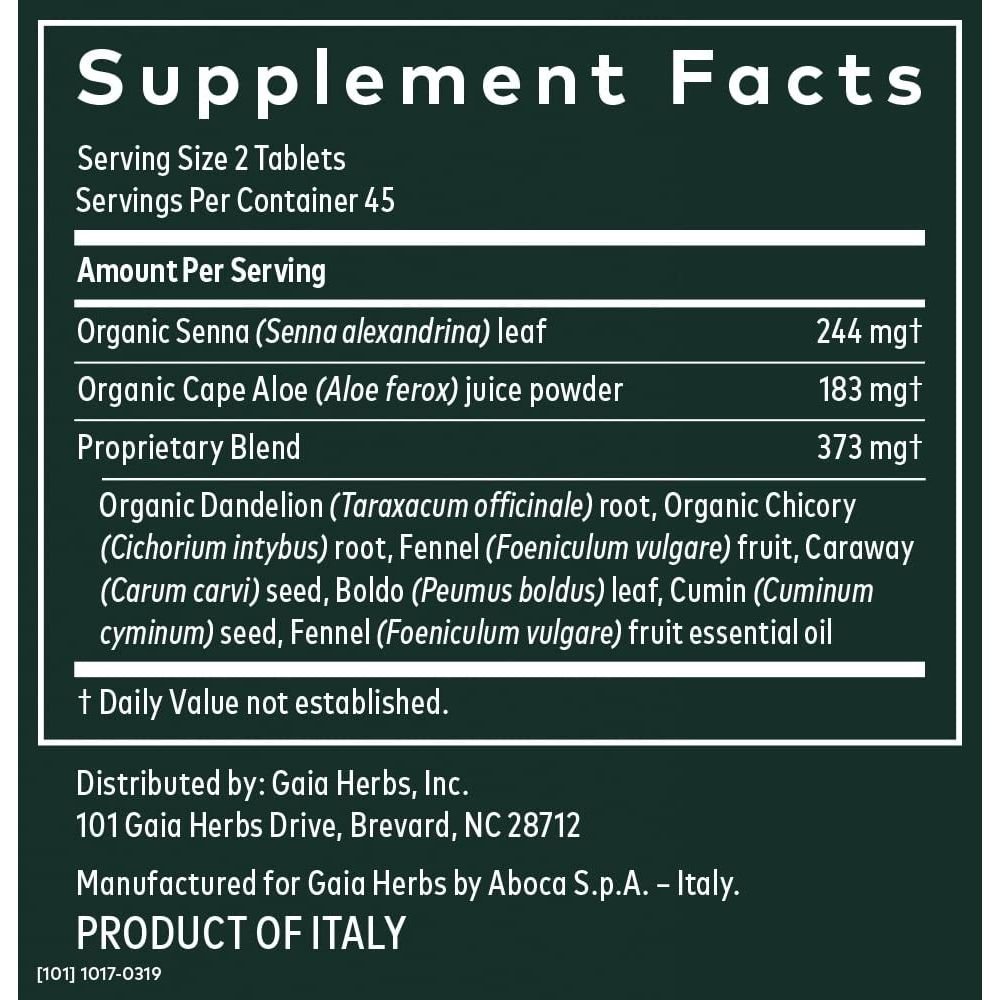 Gaia Herbs Natural Laxative 90 ct, Tablets
