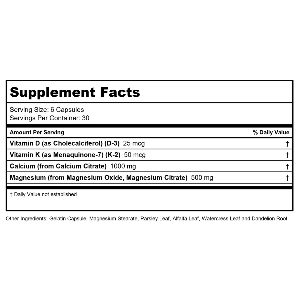 Solaray Cal-Mag Citrate 2:1 with D-3 & K-2 Capsules 180 Count