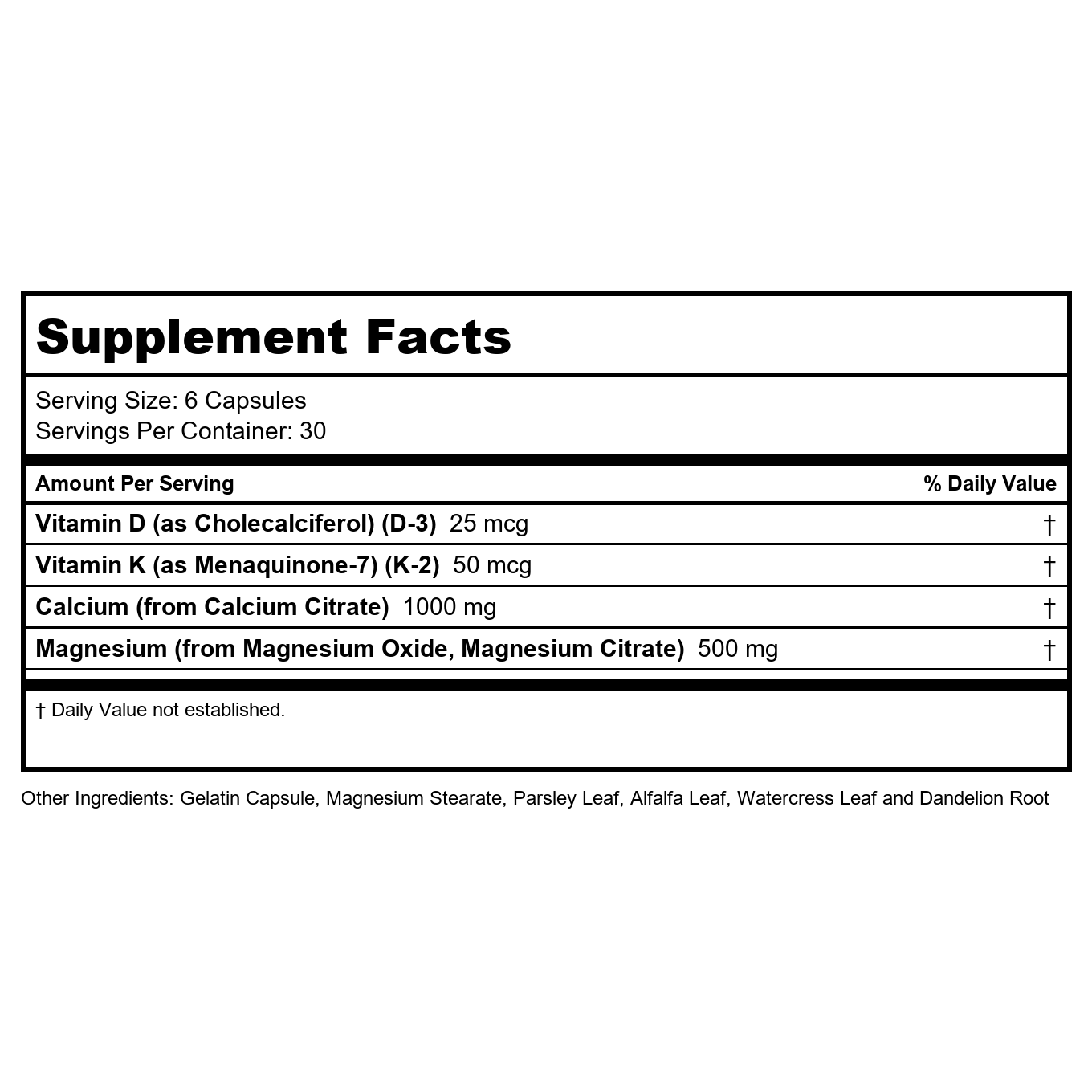 Solaray Cal-Mag Citrate 2:1 with D-3 & K-2 Capsules 180 Count