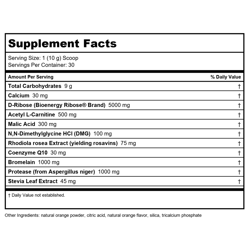 Davinci Laboratories - Mito-Fuel, Healthy Energy Drink, Orange Flavor, Vegetarian, 30 Servings