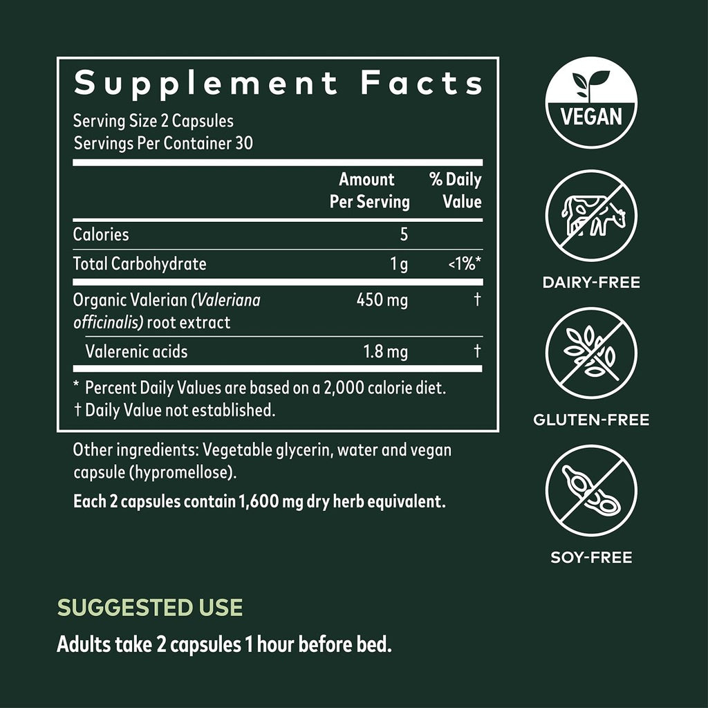 Gaia Herbs Valerian Root - 60 Vegan Liquid Phyto-Capsules (30-Day Supply)